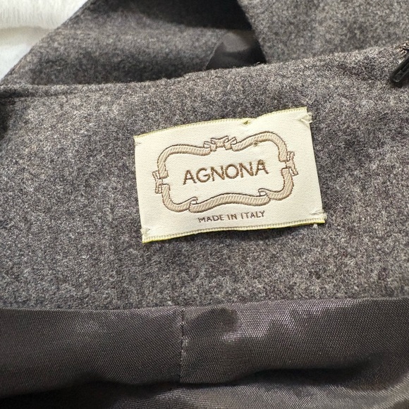 Agnona Gray Sheath Dress. Cap Sleeves, Side Pockets, Back Zip. Timeless Elegance - Picture 1 of 15